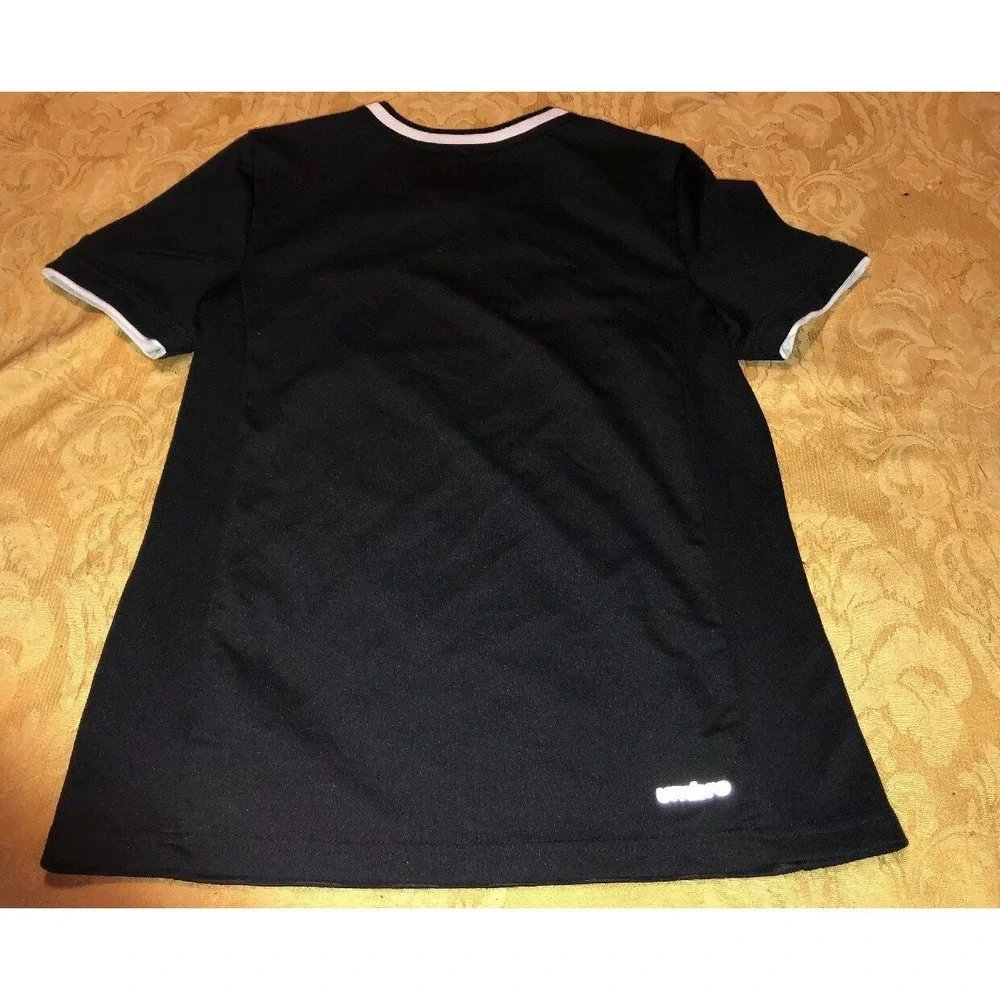 Black Umbro V neck Shirt‎ Youth Medium 8-10 Black Short Sleeve